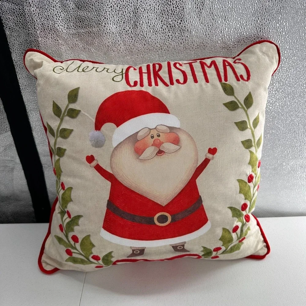 Merry Christmas Santa Claus Throw Pillow 18